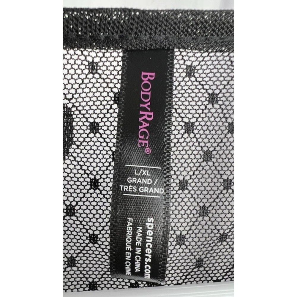 Bodyrage Black Sheer Mesh Bow Polka Dot Long Sleeve Top L/XL Goth Coquette Y2K - Picture 12 of 12